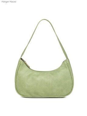 Vegan Leather Hobo Sling Tote Handbag with Zipper Closure